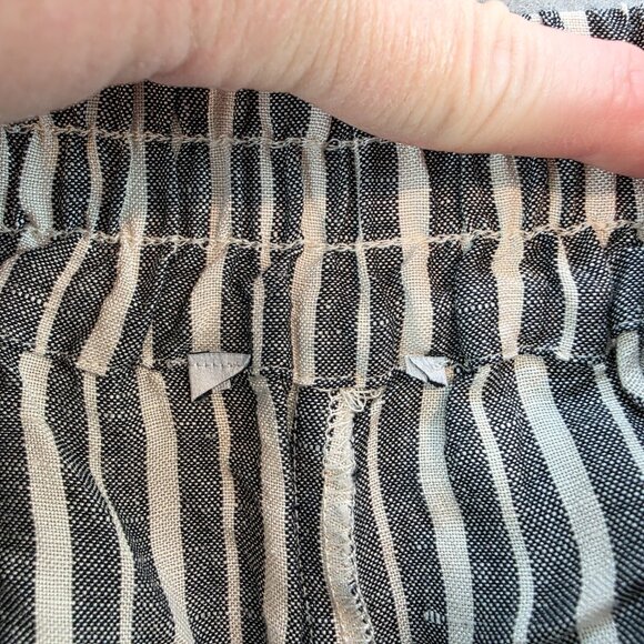 Evereve‎ Sophia Linen Pants Wide Leg High Rise 4-pocket Beachy Boho Stripe sz Sm - Picture 4 of 6